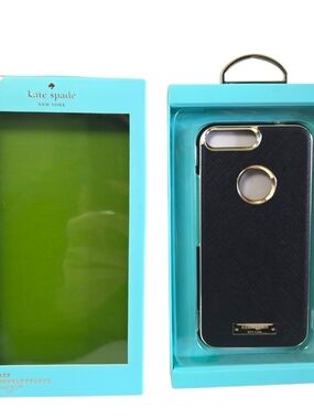 Kate Spade NWT Phone Case Black Saffiano Gold Phone Case in Box- 5.5" Pixel XL